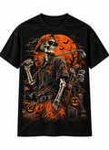 Skeleton Golfer Halloween T-Shirt – Vintage Spooky Golf Tee