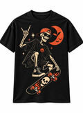 Skeleton Road Trip Halloween T-Shirt – Spooky Classic Car Tee