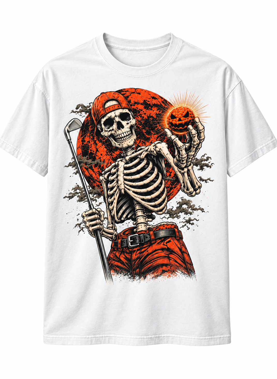 Skeleton Golfer Halloween T-Shirt – Spooky Vintage Golf Tee