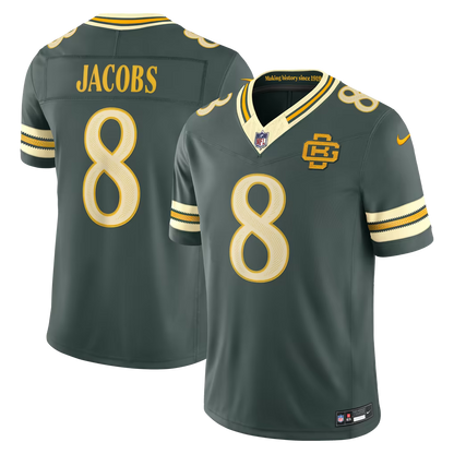 Men's Josh Jacobs Green Bay Packers 2026 Rivalries Collection Stitched Limited Jersey - Green