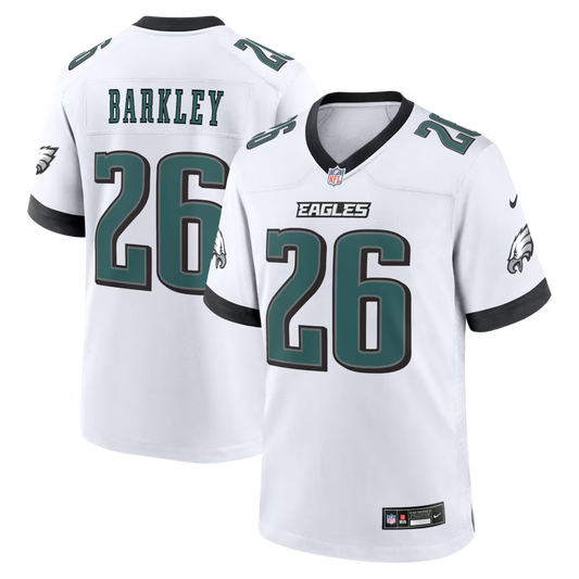 Men's Philadelphia Eagles Saquon Barkley White Game Jersey