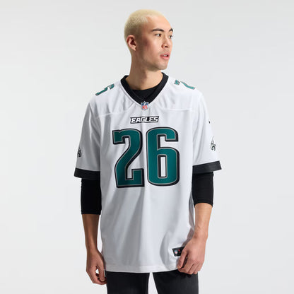 Men's Philadelphia Eagles Saquon Barkley White Game Jersey