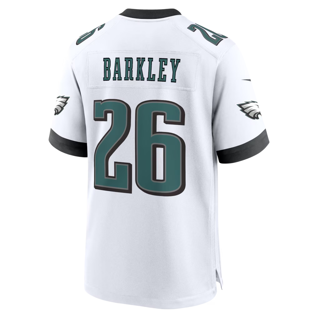 Men's Philadelphia Eagles Saquon Barkley White Game Jersey